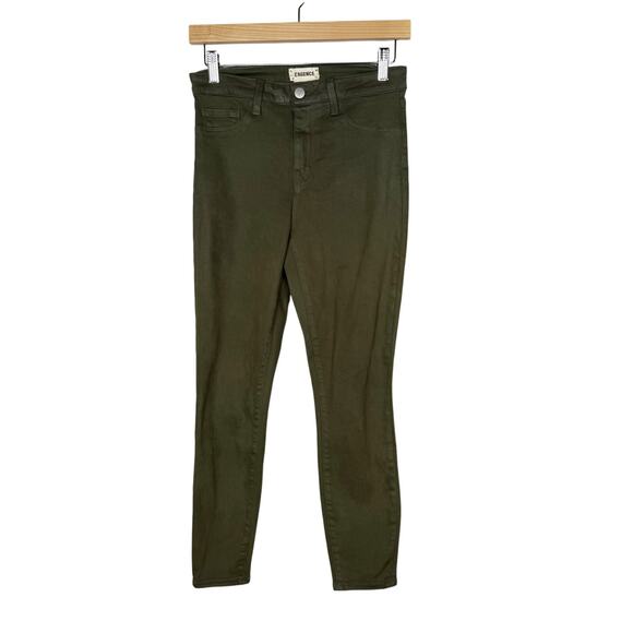 L'Agence Womens 27 Ivy Green Coated Margot Skinny Jeans High Rise Cotton Stretch - Picture 1 of 10